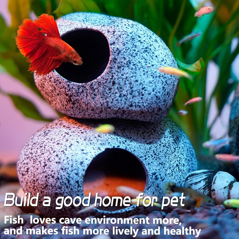 Hide Cave Ceramic - Aquarium Decorations Cave Fish Tank Rock