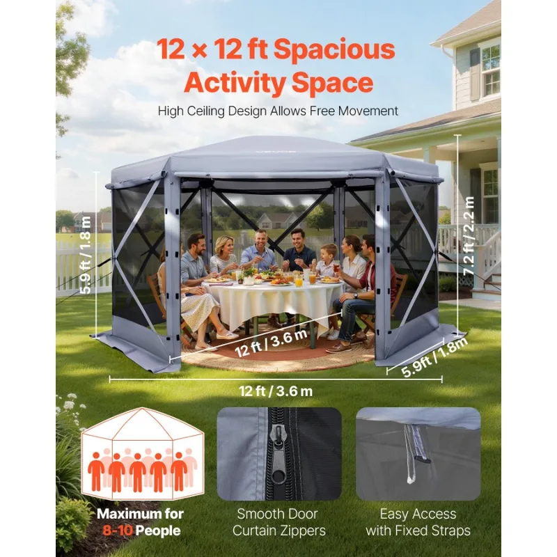 12x12ft 6 Sided Up Screen Gaze - огляд і ціна Screen Top Mesh