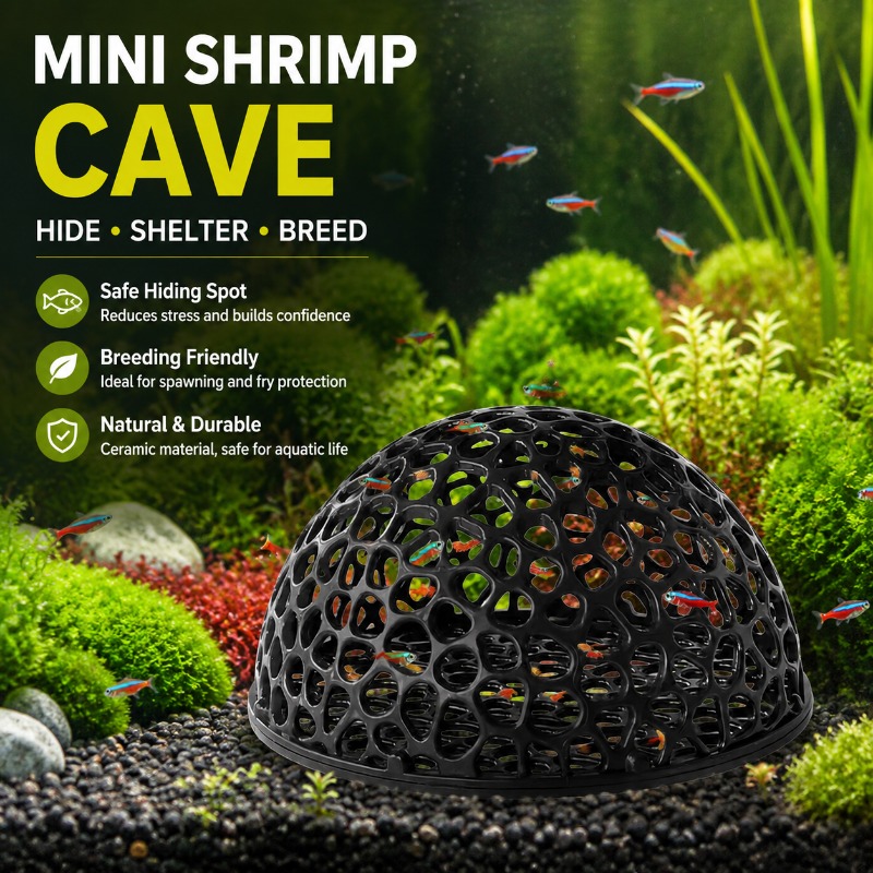 Mini Porous Ceramic Shrimp Cav - огляд і ціна Hide Cave Ceramic
