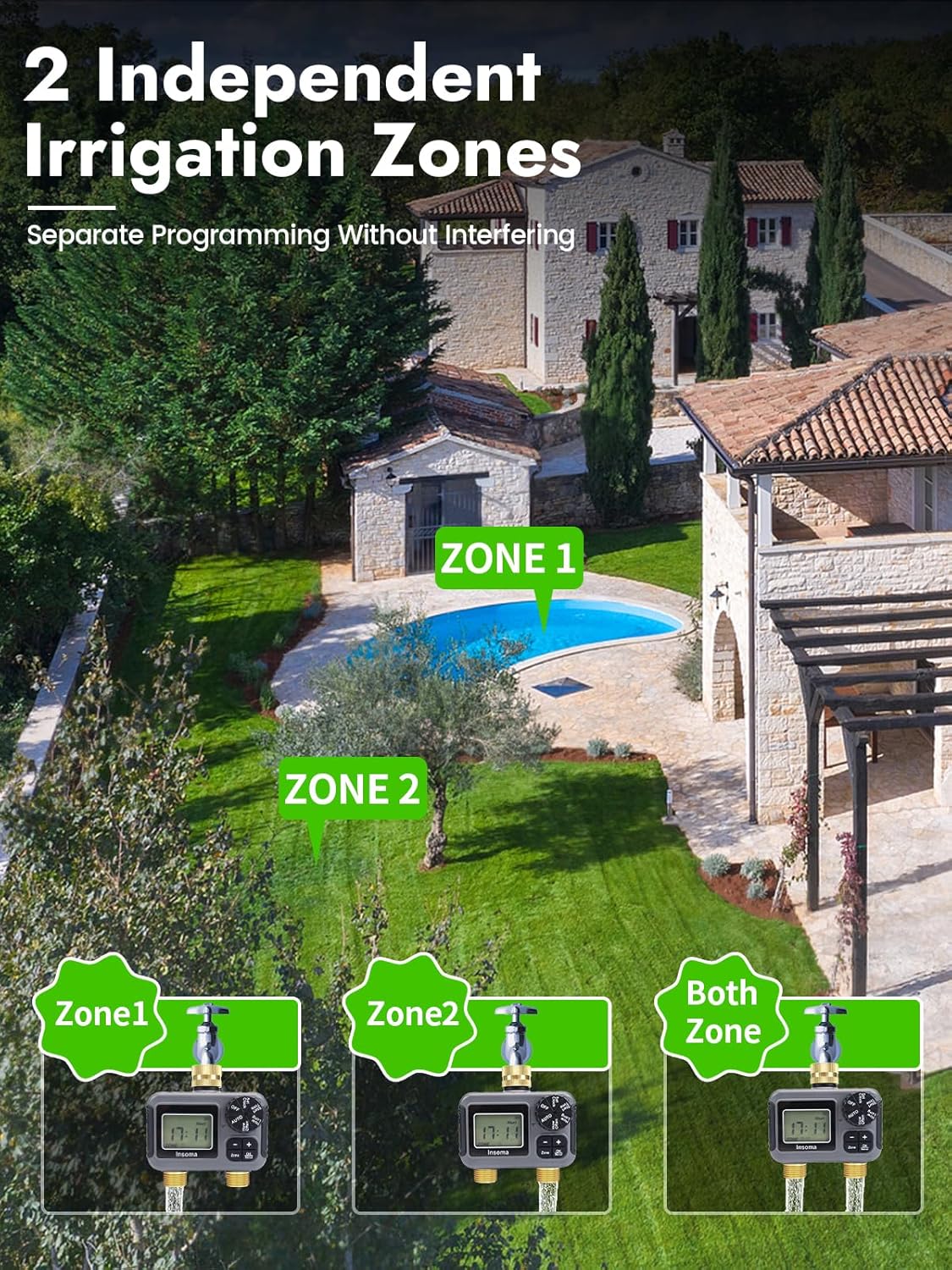 Insoma Smart Irrigation Wateri - огляд і ціна Timer Dual Outlet