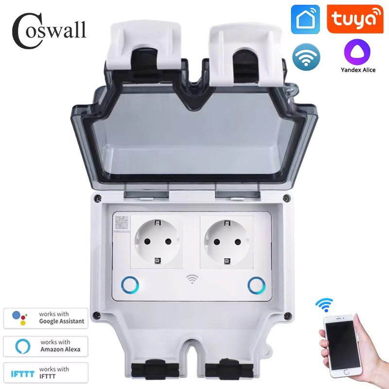 Coswall Tuya Wifi Yandex Alice - огляд і ціна Timer Dual Outlet