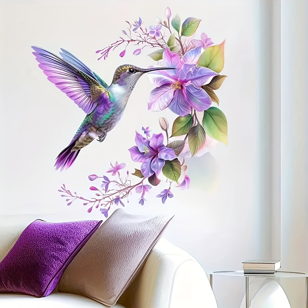 1 Purple Flower and Hummingbir - огляд і ціна Pvc Panel Background