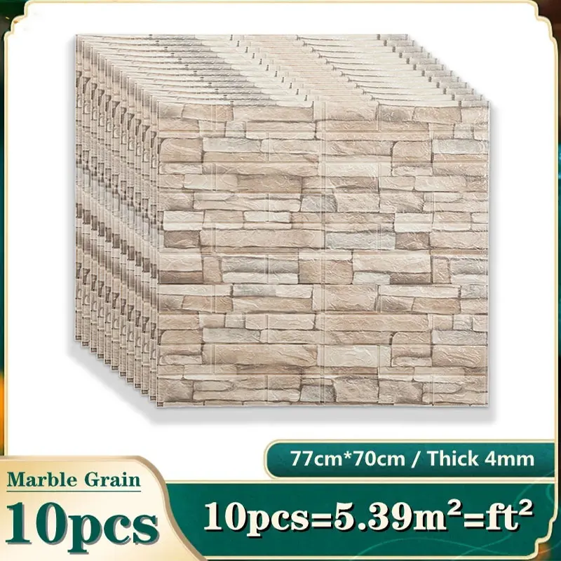 10PCS Self Adhesive 3D Brick W - огляд і ціна Pvc Panel Background