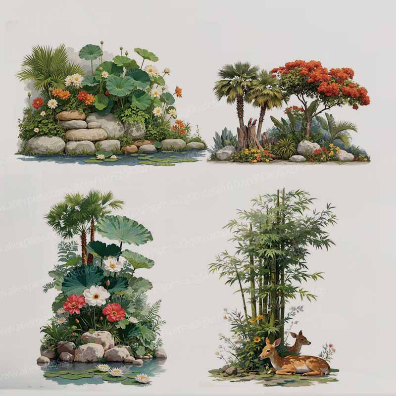 Tropical Plant Flower Tree Wal - огляд і ціна Pvc Panel Background