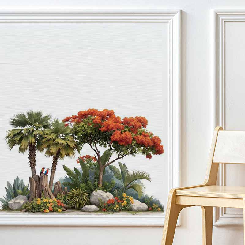 Tropical Plant Flower Tree Wal - огляд і ціна Pvc Panel Background