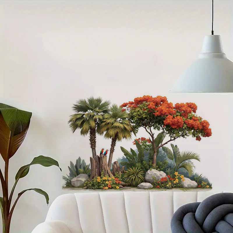 Tropical Plant Flower Tree Wal - огляд і ціна Pvc Panel Background